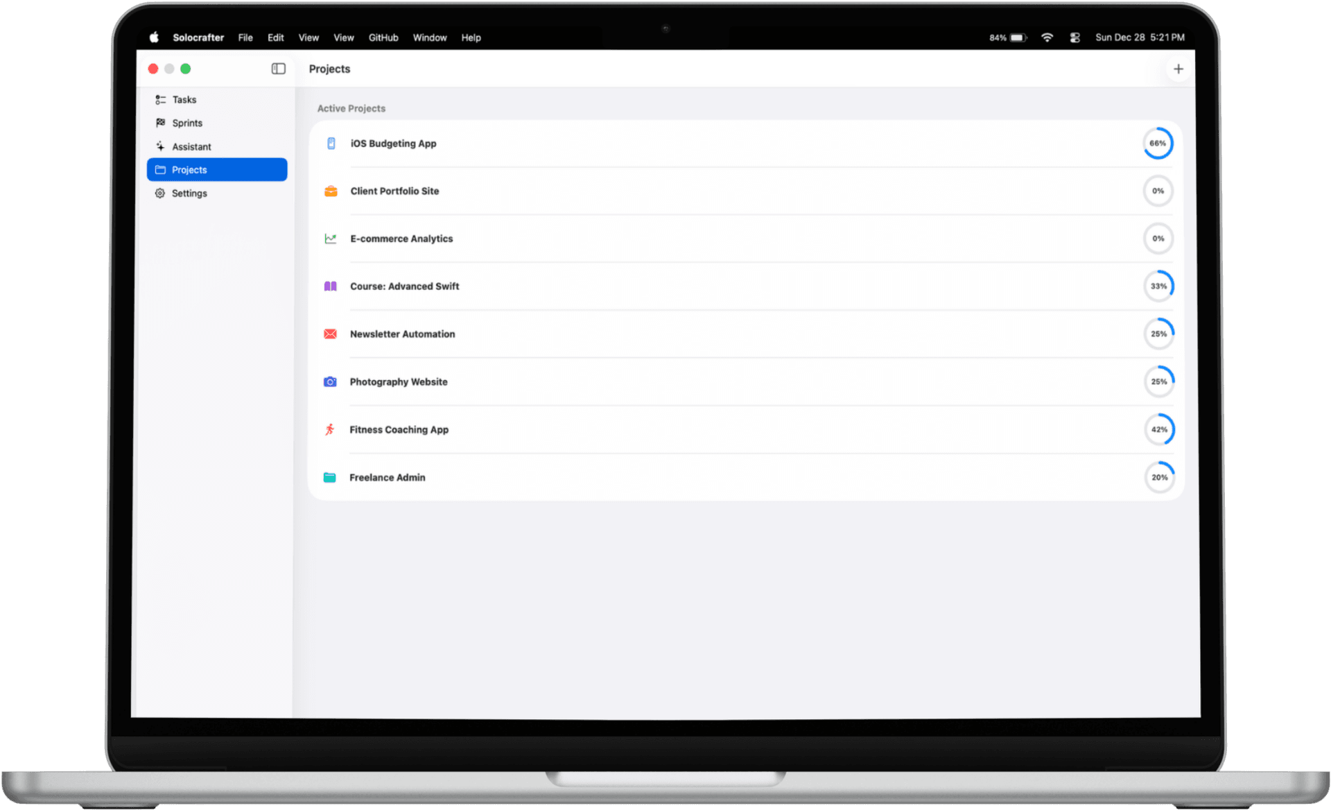 Solocrafter project organization on Mac